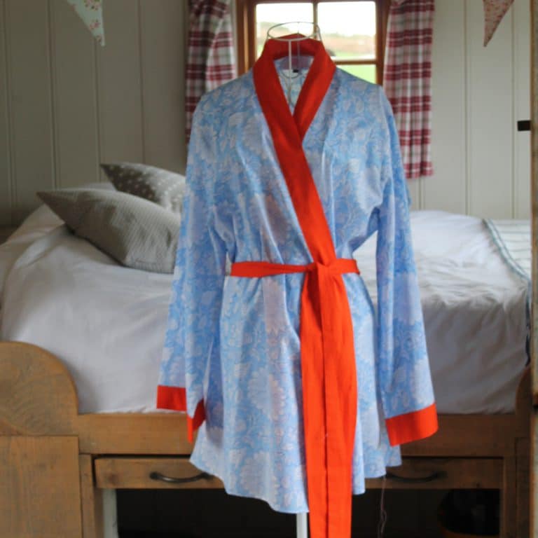 Cobalt Sunflower Short  Jaipur Dressing Gown