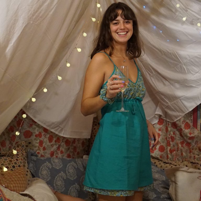 Green and Yellow Twist Indira Nightie