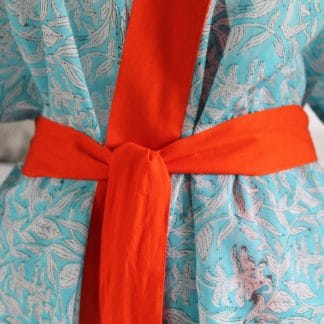 Turquoise Garden Short  Jaipur Dressing Gown