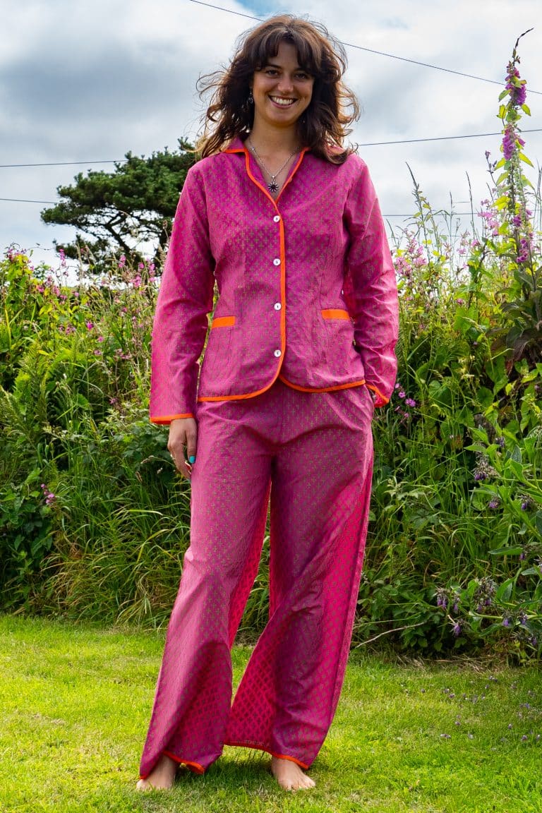 Hot Pink Silk Demelza PJ's