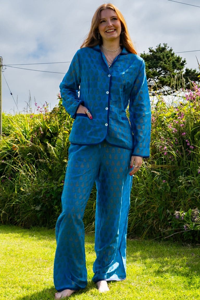 Turquoise Silk Demelza PJ's