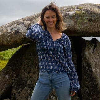 Marine Blue Hermione Boho Blouse
