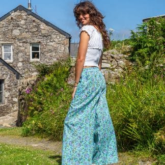 Teal Rose Garden Festival Trousers
