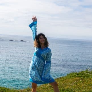 Turquoise Stencil Rosalyn Dress