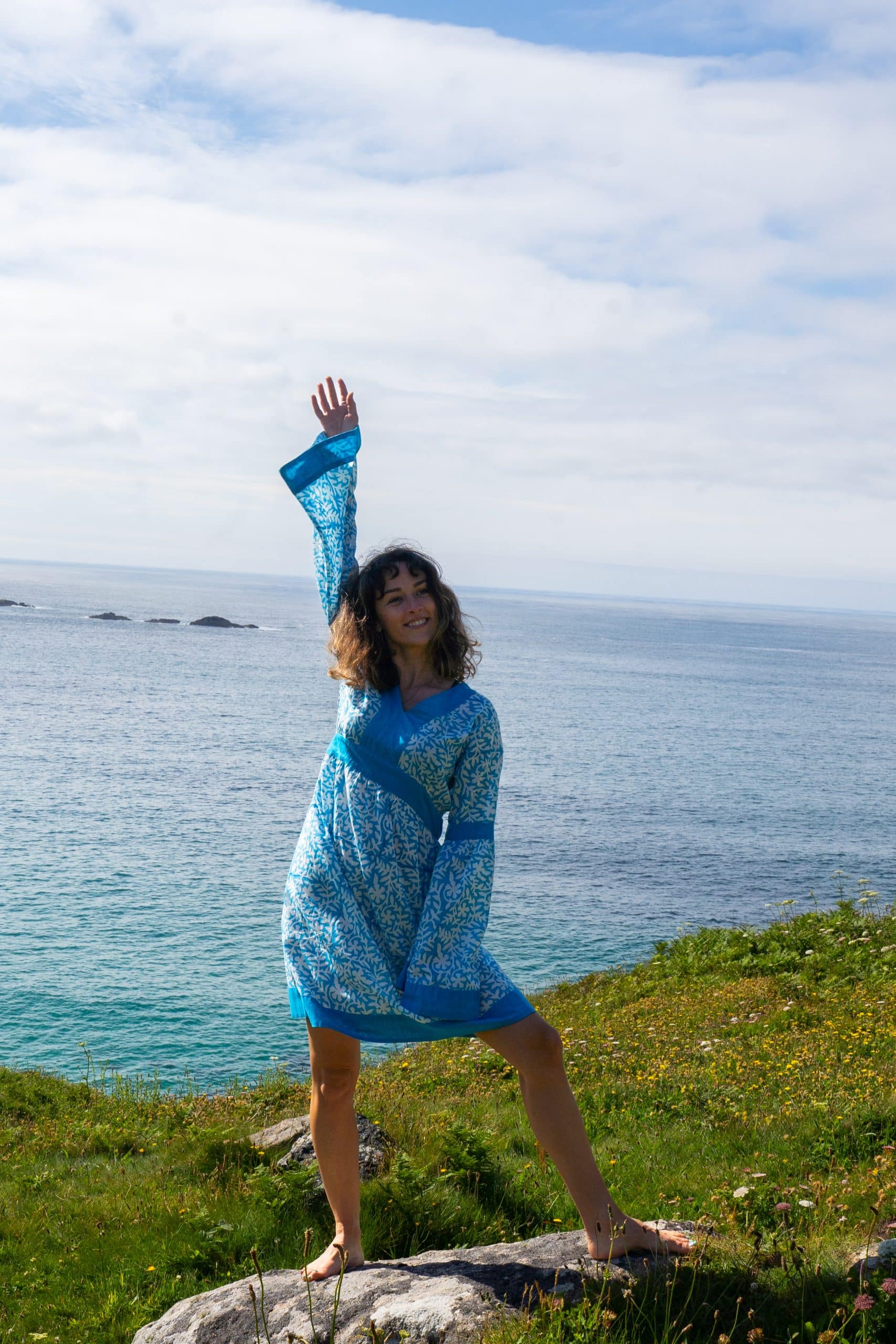 Turquoise Stencil Rosalyn Dress